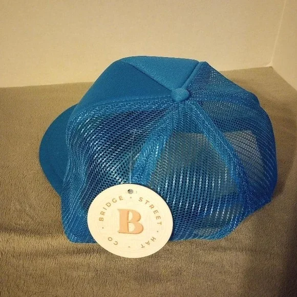 Bridge Street Hat Co Salty Trucker Hat Teal Mesh Adjustable‎ Snapback Casual - Picture 2 of 3
